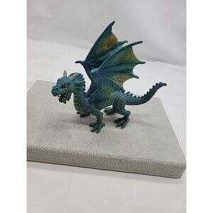 Blue Green Dragon Solid PVC Plastic Action Figure 5.5"